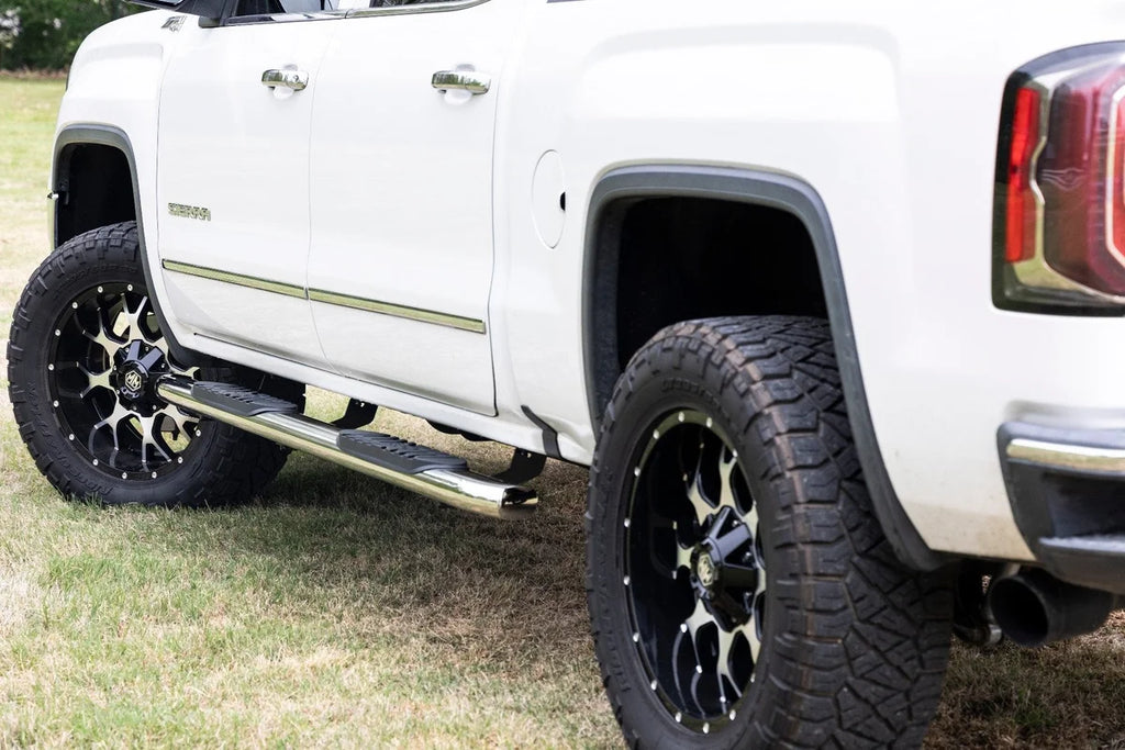 Rough Country Oval Nerf Steps | Stainless | Crew Cab | DEF Tank | Chevy/GMC 1500/2500HD/3500HD (07-19 & Classic) 21001S - ...