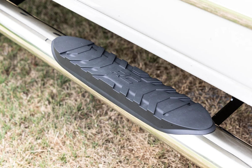 Rough Country Oval Nerf Steps | Stainless | Crew Cab | DEF Tank | Chevy/GMC 1500/2500HD/3500HD (07-19 & Classic) 21001S - ...