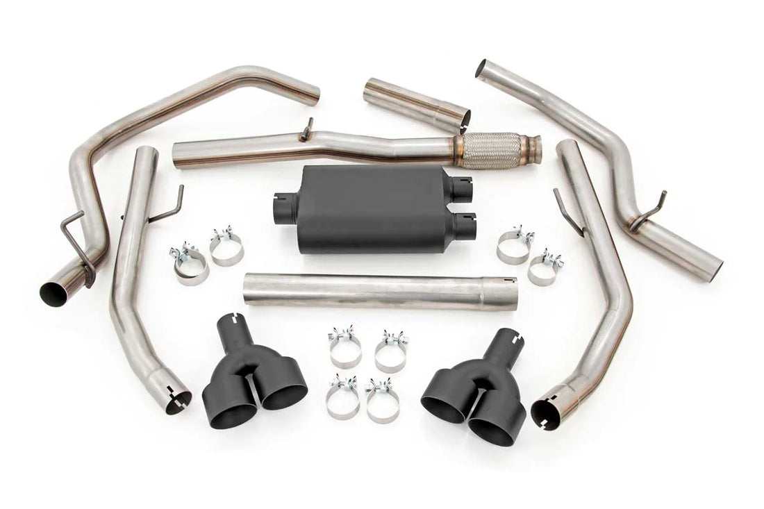 Rough Country Performance Cat-Back Exhaust | 6.2L | 5'8" & 6'6" Bed | Chevy/GMC 1500 (19-24) 96014 - Side View