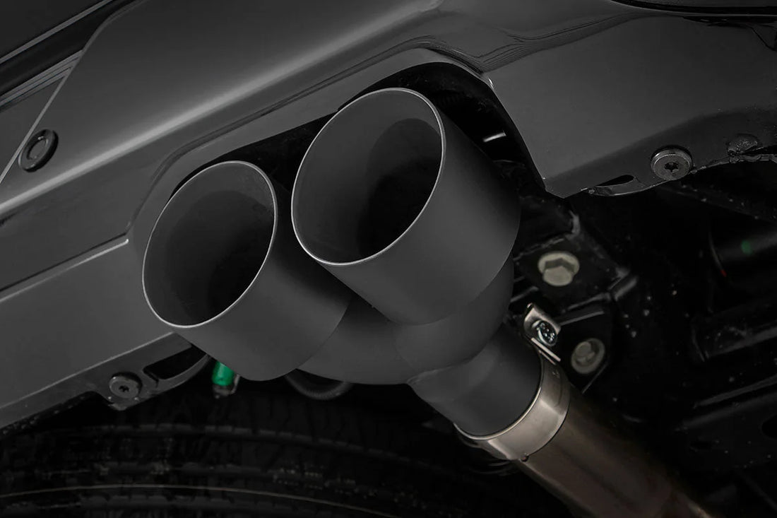 Rough Country Performance Cat-Back Exhaust | 6.2L | 5'8" & 6'6" Bed | Chevy/GMC 1500 (19-24) 96014 - Installation View