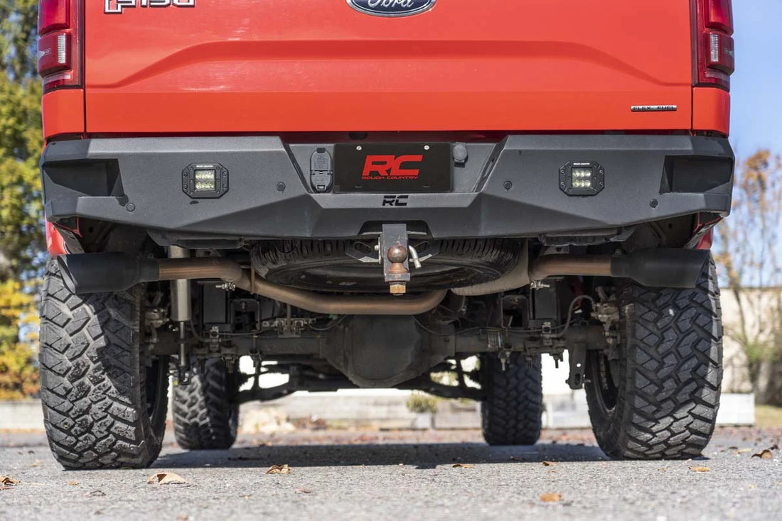 Rough Country Performance Cat-Back Exhaust | No Std Cab | Ford F-150 2WD/4WD (2015-2020) 96006 - Back View