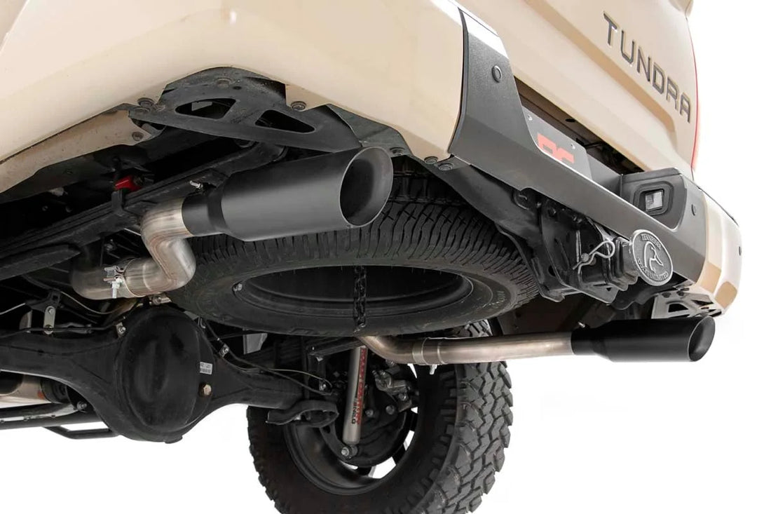 Rough Country Performance Cat-Back Exhaust | Stainless | 4.6L/5.7L | Toyota Tundra (09-21) 96012 - Side View