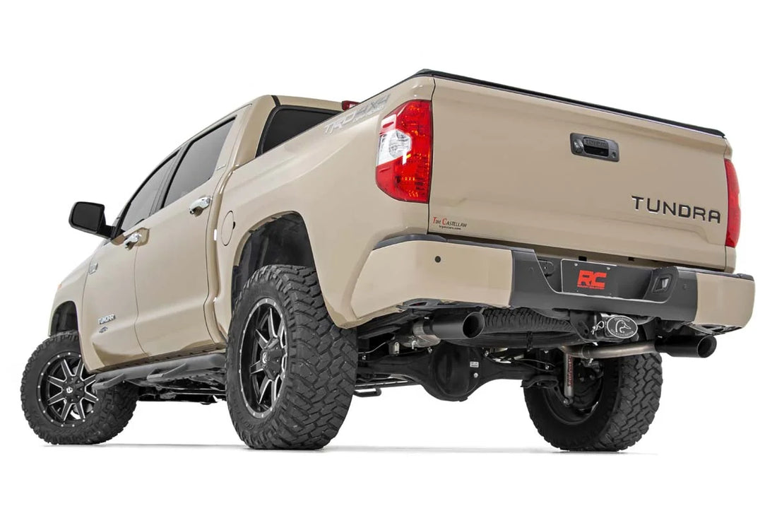 Rough Country Performance Cat-Back Exhaust | Stainless | 4.6L/5.7L | Toyota Tundra (09-21) 96012 - Back View