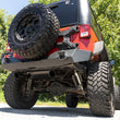 Load image into Gallery viewer, Rough Country Performance Exhaust | Dual Outlet | Jeep Wrangler JK/Wrangler Unlimited (07-18) 96002A - Installation View