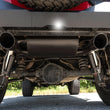Load image into Gallery viewer, Rough Country Performance Exhaust | Dual Outlet | Jeep Wrangler JK/Wrangler Unlimited (07-18) 96002A - Installation View