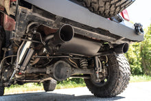 Load image into Gallery viewer, Rough Country Performance Exhaust | Dual Outlet | Jeep Wrangler JK/Wrangler Unlimited (07-18) 96002A - Installation View