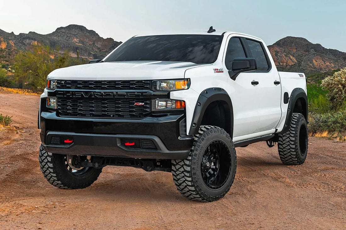 Rough Country Pocket Fender Flares | Chevy Silverado 1500 2WD/4WD (2019-2021) F-C11911A - Back View