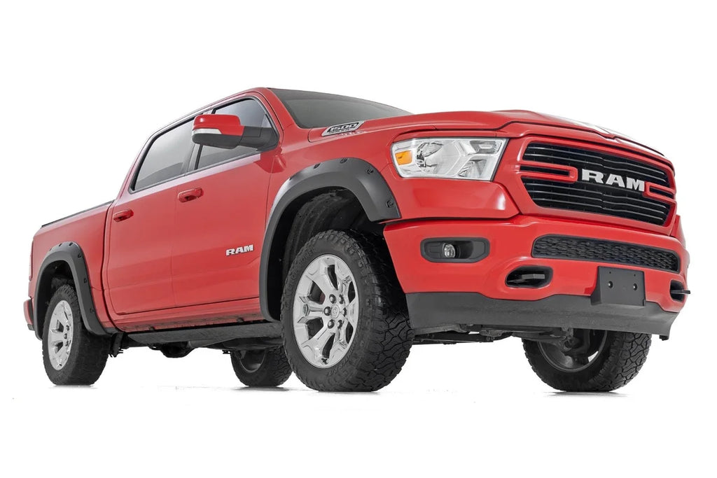 Rough Country Pocket Fender Flares | PS2 Bright Silver Metallic | Ram 1500 2WD/4WD (19-24) F-D10914A-PS2 - Back View