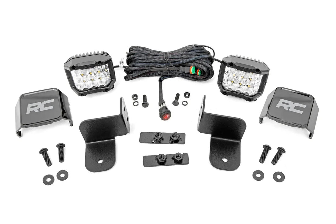Rough Country Polaris Rear Facing 3-Inch Wide Angle LED Kit | Polaris Ranger 1000/Ranger XP 1000 93084 - Rear View