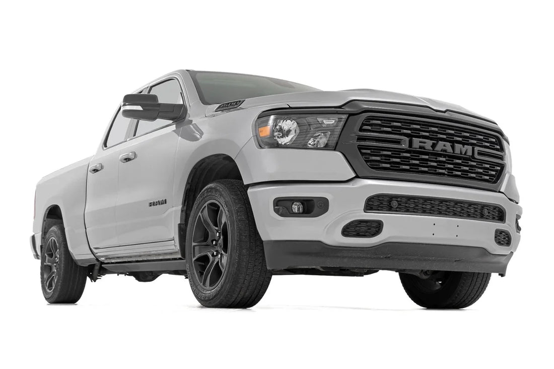 Rough Country Power Running Boards | Dual Electric Motor | Quad Cab | Ram 1500 (19-25)/1500 TRX (21-24) PSR61925 - Side View