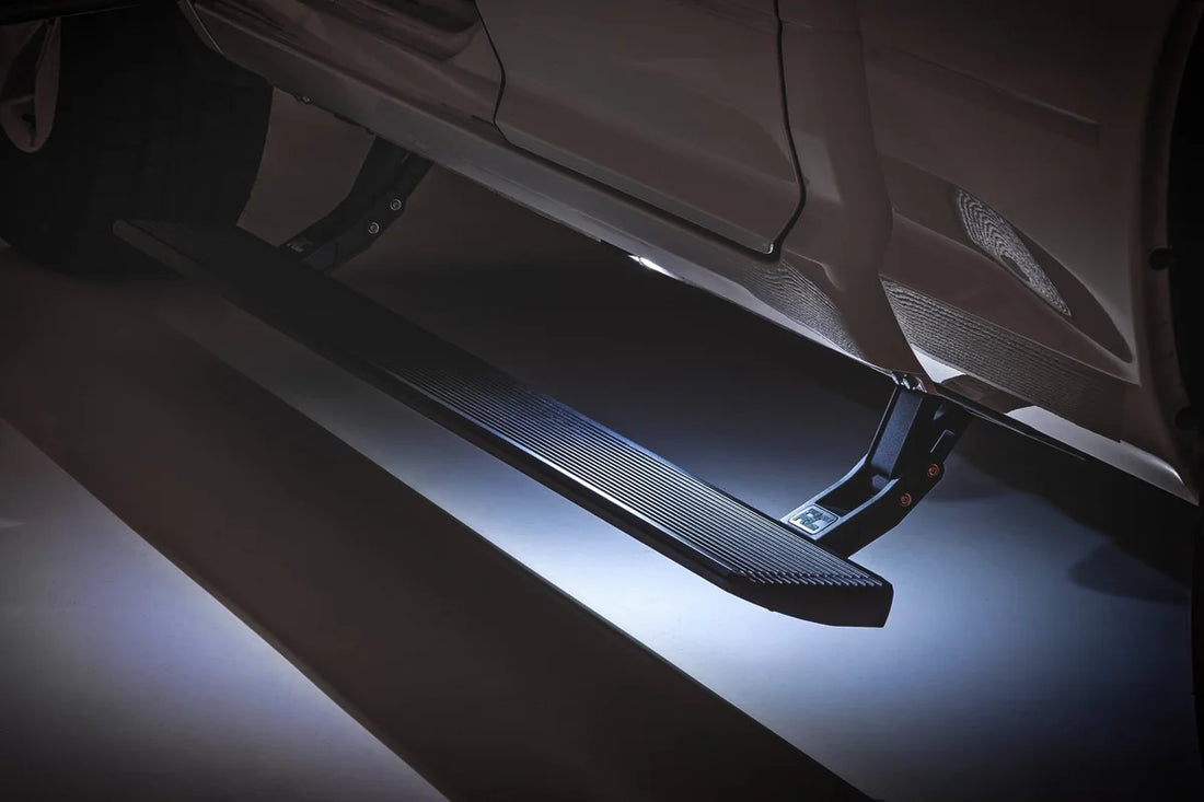 Rough Country Power Running Boards | HT-Series | Quad Cab | Ram 1500 2WD/4WD (2009-2018 & Classic) ESR050210 - Back View