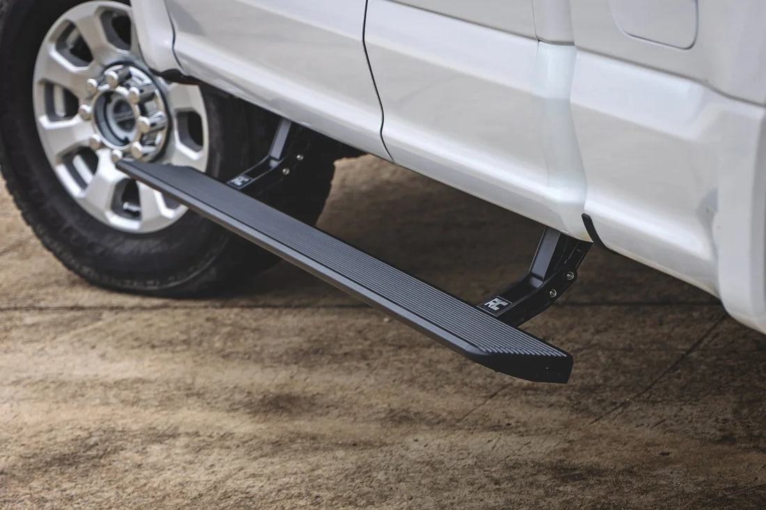 Rough Country Power Running Boards | HT-Series | Super Cab | Ford F-150/Lightning/F-250/F-350/Raptor (15-26) ESR71525 - Ad...