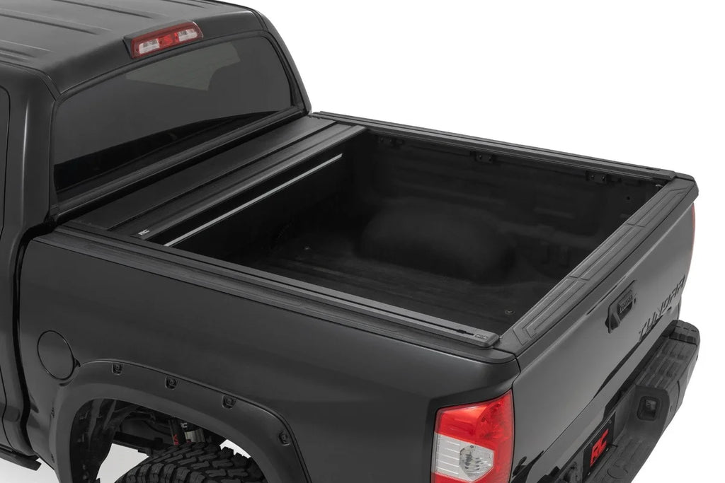 Rough Country Powered Retractable Bed Cover | 5'7" Bed | Toyota Tundra (07-21) 51419550 - Side View