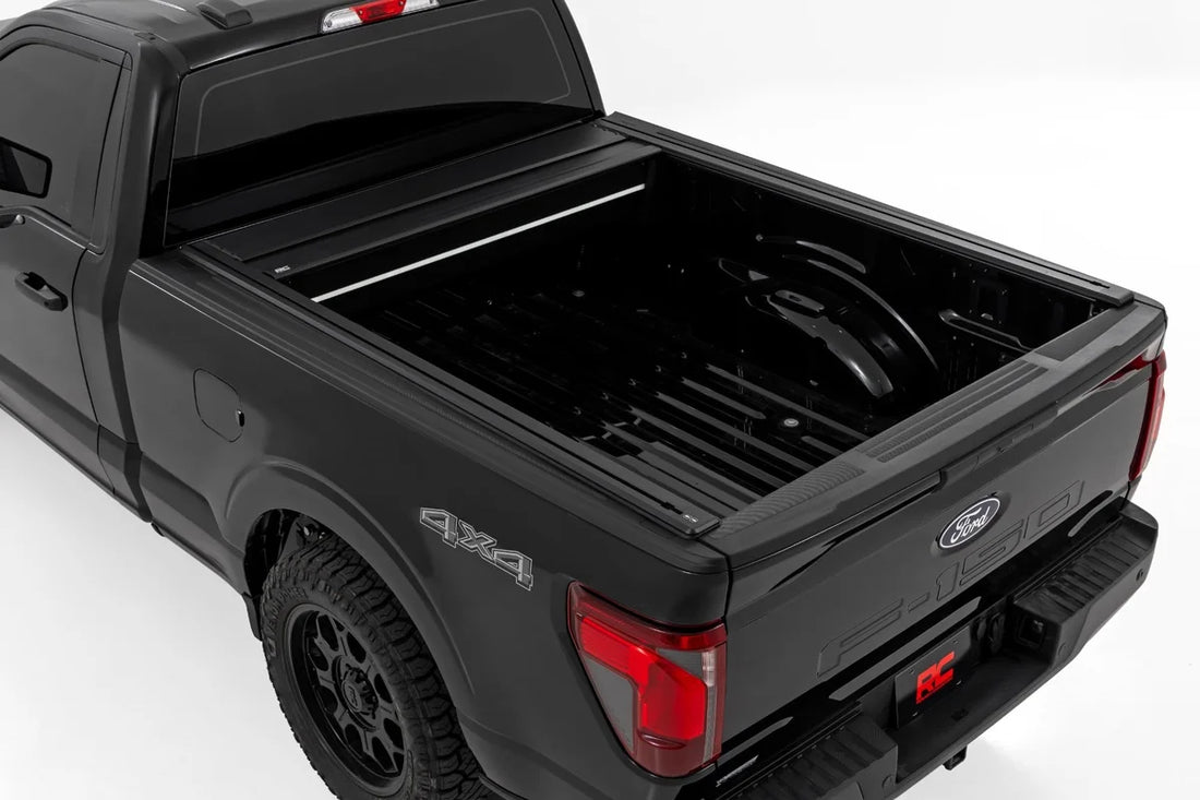 Rough Country Powered Retractable Bed Cover | 6'7" Bed | Ford F-150 (15-26)/F-150 Lightning (22-26) 51505650 - Side View