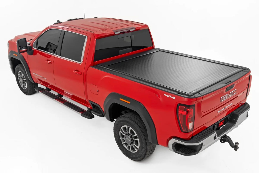 Rough Country Powered Retractable Bed Cover | 6'9" Bed | Chevy/GMC 2500HD/3500HD (20-26) 51210690 - Back View