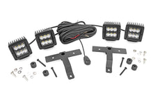 Load image into Gallery viewer, Rough Country Quad LED Light Kit | Cowl Mount | 2" Black Pairs | Spot | Jeep Gladiator JT/Wrangler JL (18-24) 70822 - Main...