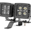 Load image into Gallery viewer, Rough Country Quad LED Light Kit | Cowl Mount | 2" Black Pairs | Spot | Jeep Gladiator JT/Wrangler JL (18-24) 70822 - Side...