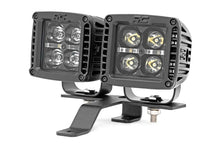 Load image into Gallery viewer, Rough Country Quad LED Light Kit | Cowl Mount | 2" Black Pairs | Spot | Jeep Gladiator JT/Wrangler JL (18-24) 70822 - Side...
