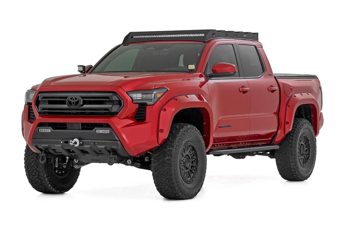 Rough Country RPT2 Running Board | Double Cab | Black | Toyota Tacoma 2WD/4WD (2024-2025) - Side View