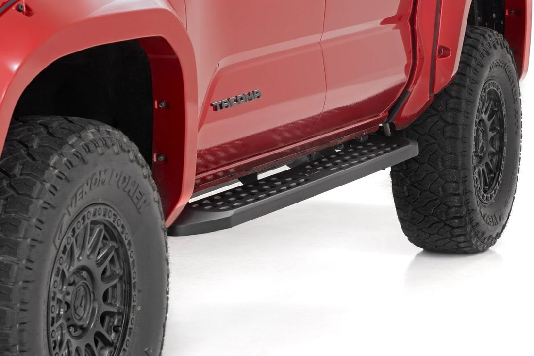 Rough Country RPT2 Running Board | Double Cab | Black | Toyota Tacoma 2WD/4WD (2024-2025) - Back View