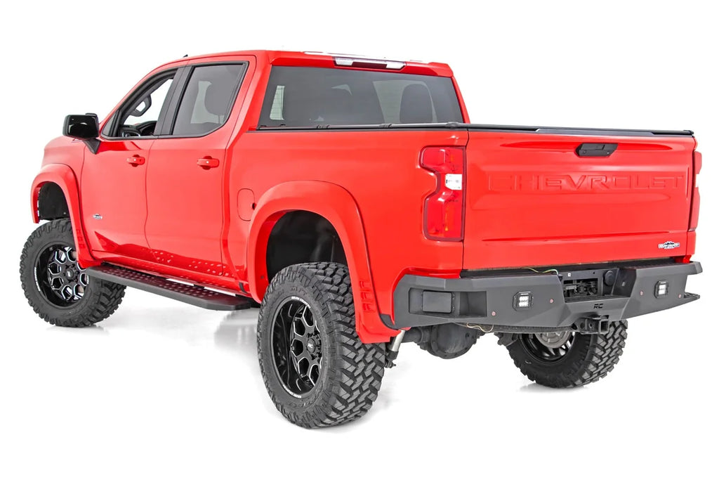 Rough Country RPT2 Running Boards | Crew Cab | Black | Chevy/GMC 1500/2500HD/3500HD (19-24) 44002 - Back View