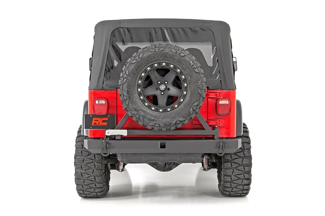 Rough Country Rear Bumper | Tire Carrier | Jeep Wrangler TJ (97-06)/Wrangler Unlimited (04-06) 10592A - Rear View