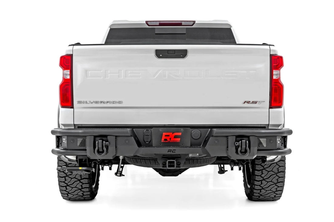 Rough Country Rear Bumper | Tubular | Chevy Silverado 1500 2WD/4WD (2019-2026) - Back View