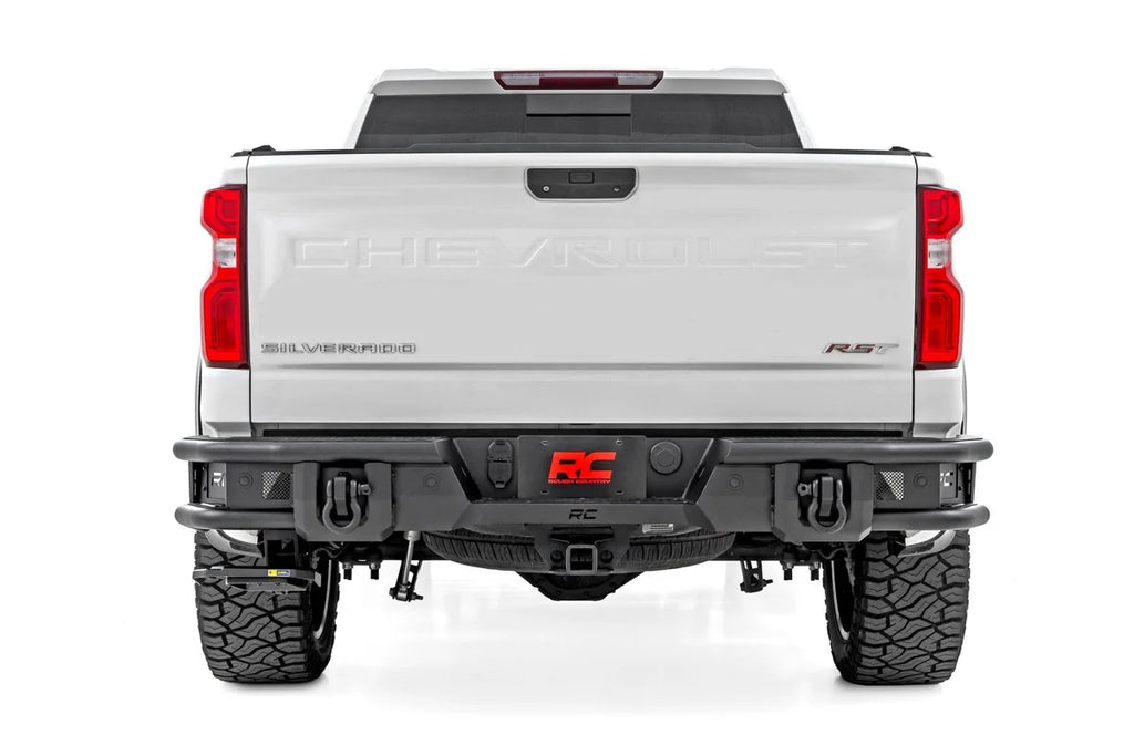 Rough Country Rear Bumper | Tubular | Chevy Silverado 1500 2WD/4WD (2019-2026) - Back View