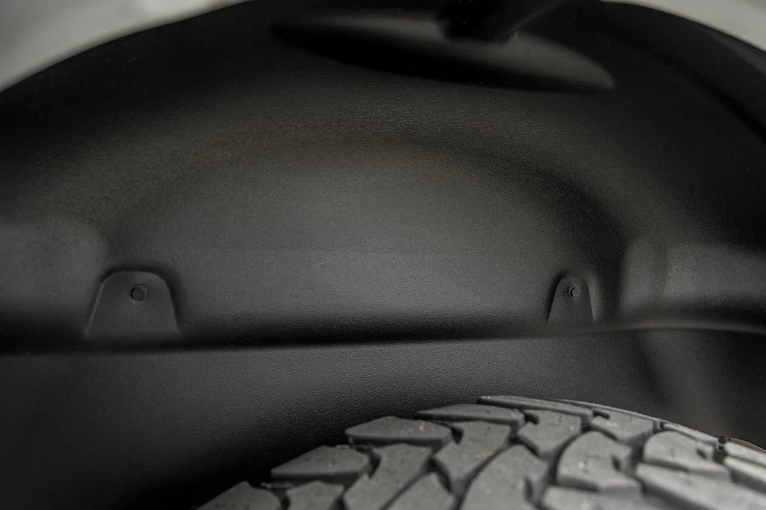 Rough Country Rear Wheel Well Liners | Ford F-250/F-350 Super Duty 2WD/4WD (2017-2026) - Installation View