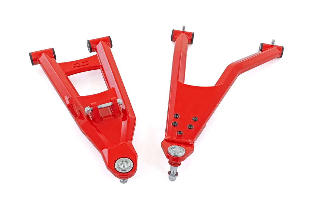 Rough Country Red Aluminum Control Arms | 2" Forward Offset | Polaris Ranger XP 1000 - Installation View