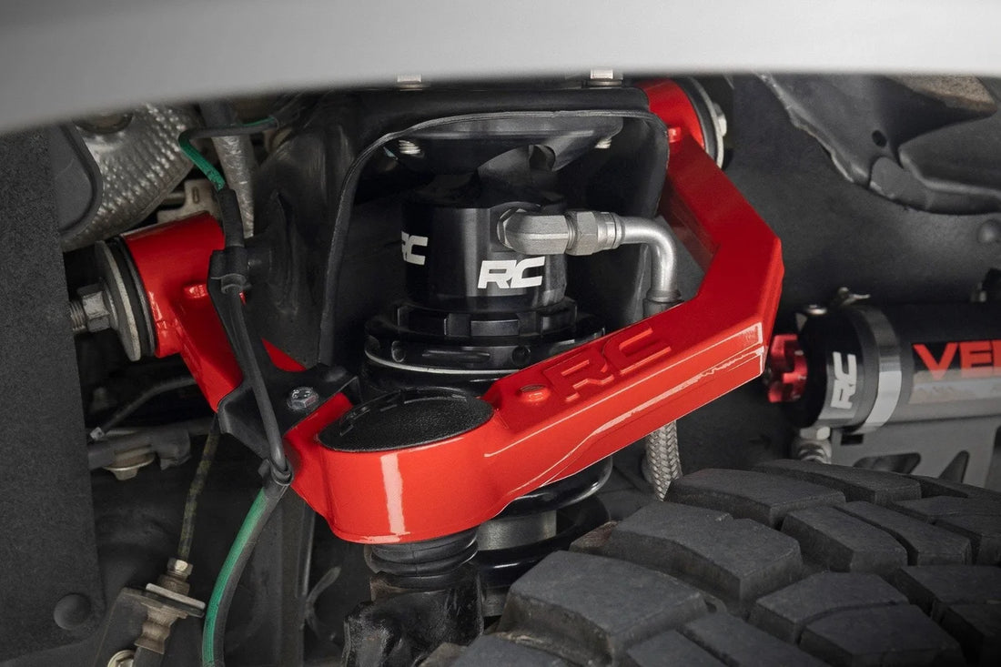 Rough Country Red Forged Upper Control Arms | 3.5" Of Lift | Toyota 4Runner (10-24)/Tacoma (05-23) 74201ARED - Side View