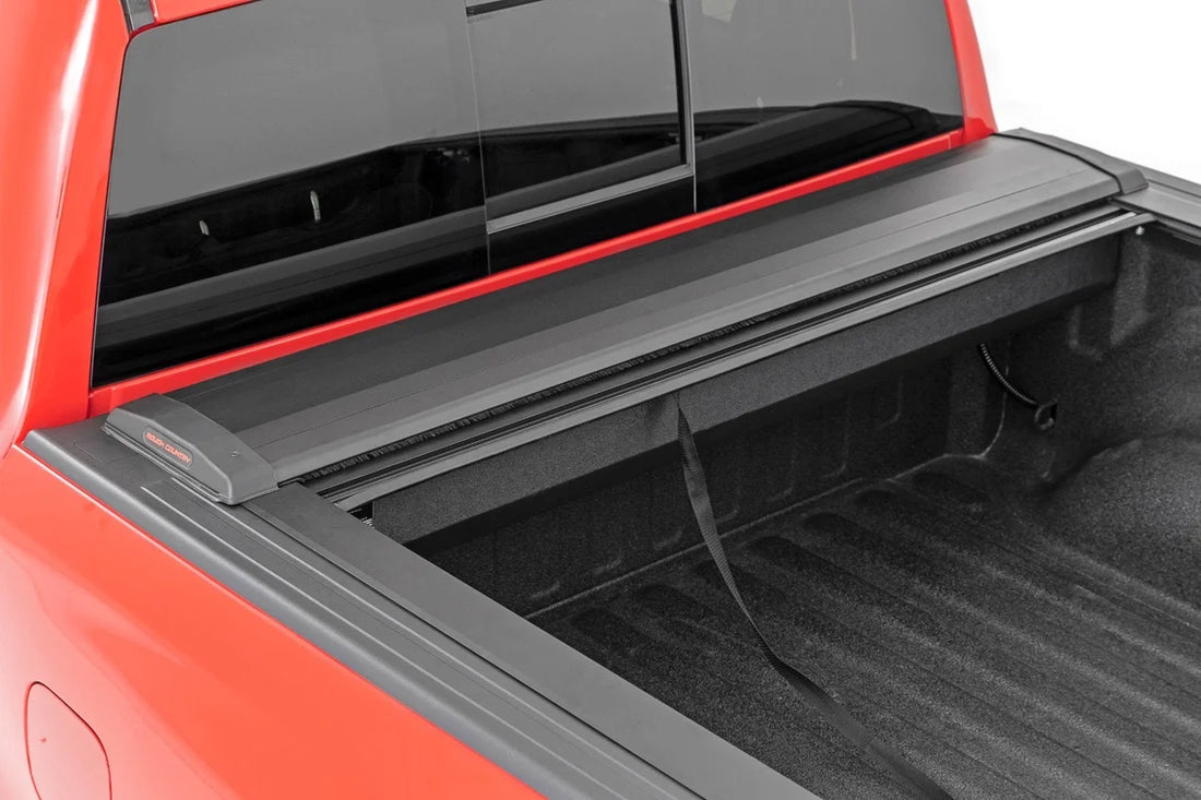 Rough Country Retractable Bed Cover | 5'7" Bed | Ram 1500 (19-25)/1500 TRX (21-24) 46320551A - Side View