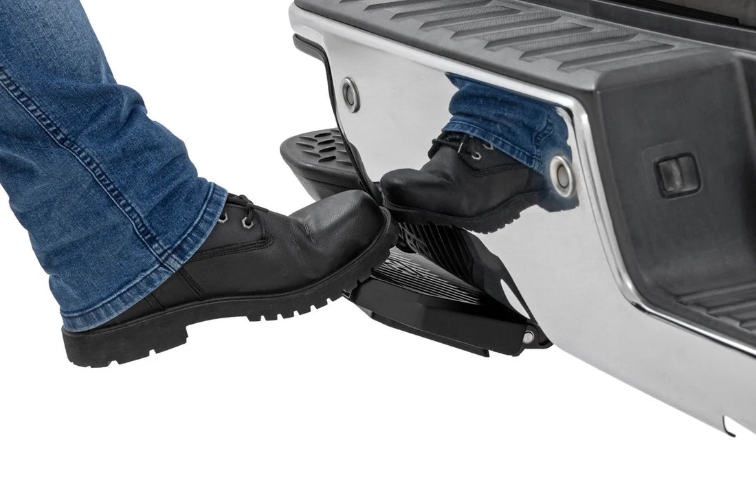 Rough Country Retractable Bed Step | Manual Pull | Chevy/GMC 1500 (14-18 & Classic) - Side View