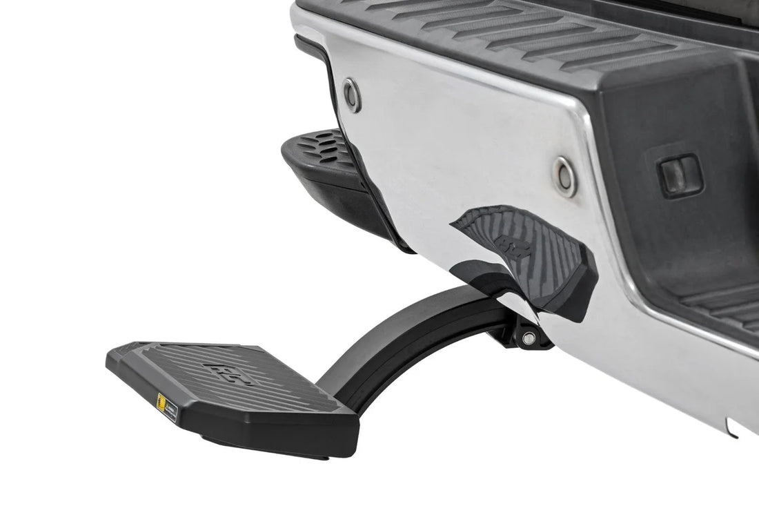 Rough Country Retractable Bed Step | Manual Pull | Chevy/GMC 1500 (14-18 & Classic) - Back View