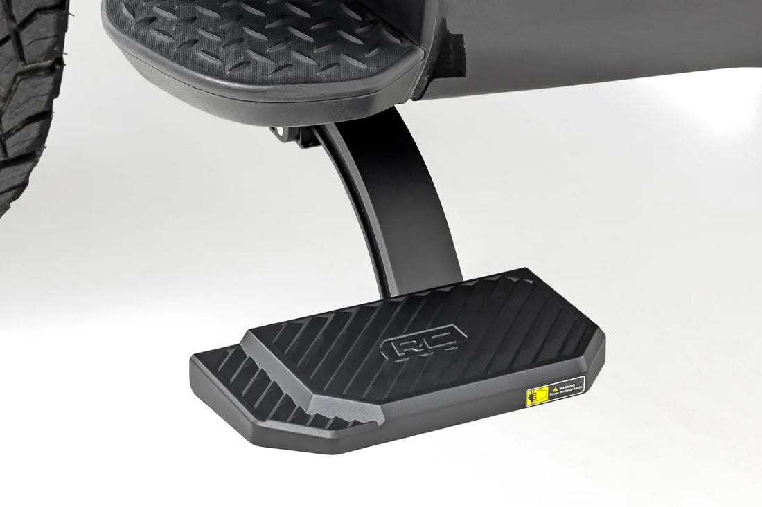 Rough Country Retractable Bed Step | Manual Pull | Chevy/GMC 2500HD/3500HD (15-19) PW059391 - Side View