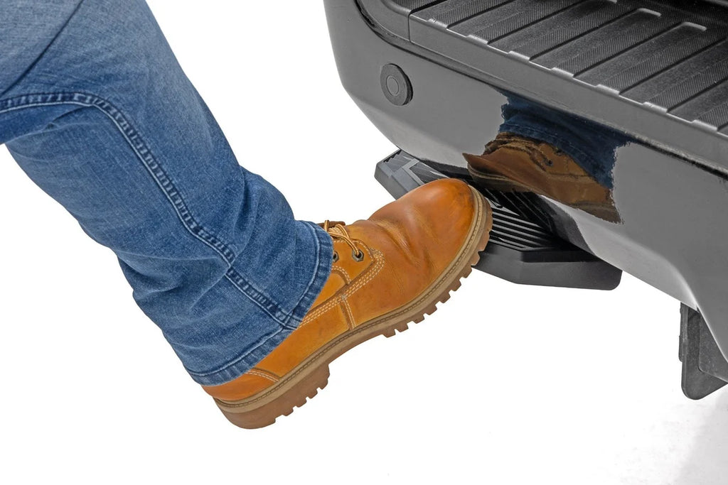 Rough Country Retractable Bed Step | Manual Pull | Ford F-250/F-350 Super Duty (17-22) - Side View