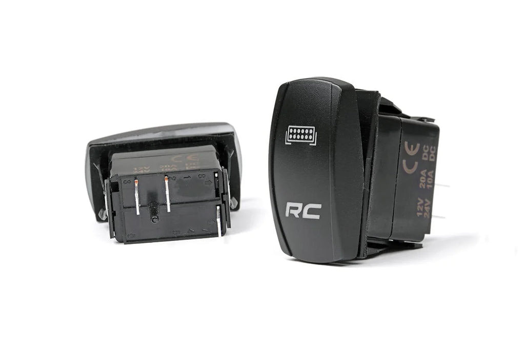 Rough Country Rocker Switch | 2x1 with Logo | Blue Back Light 709SW - Main Product View