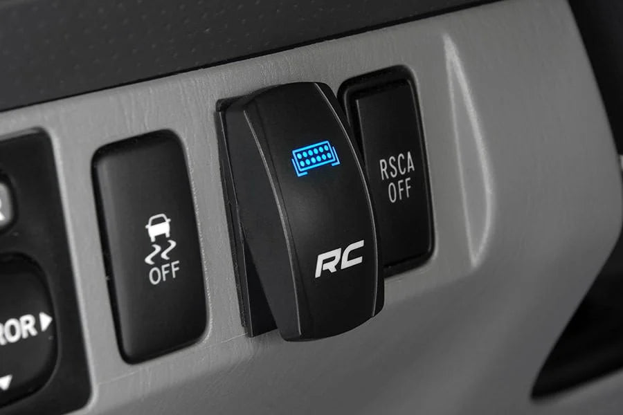 Rough Country Rocker Switch | 2x1 with Logo | Blue Back Light 709SW - Installation View