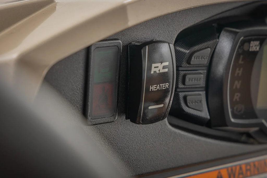 Rough Country Rocker Switch | Cab Heater | 2x1 with Logo | Blue Back Light 710HS - Back View