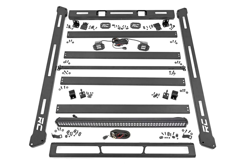 Rough Country Roof Rack | Black Series Lights | Jeep Wrangler JK/Wrangler Unlimited  (07-18) 10615 - Main Product View