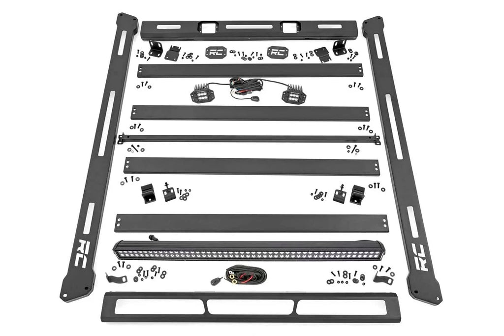 Rough Country Roof Rack | Black Series Lights | Jeep Wrangler JL (18-24)/Wrangler Unlimited (18-24) 10622 - Main Product View