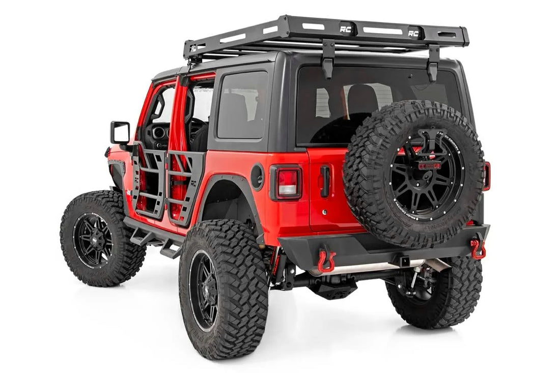 Rough Country Roof Rack | Black Series Lights | Jeep Wrangler JL (18-24)/Wrangler Unlimited (18-24) 10622 - Back View
