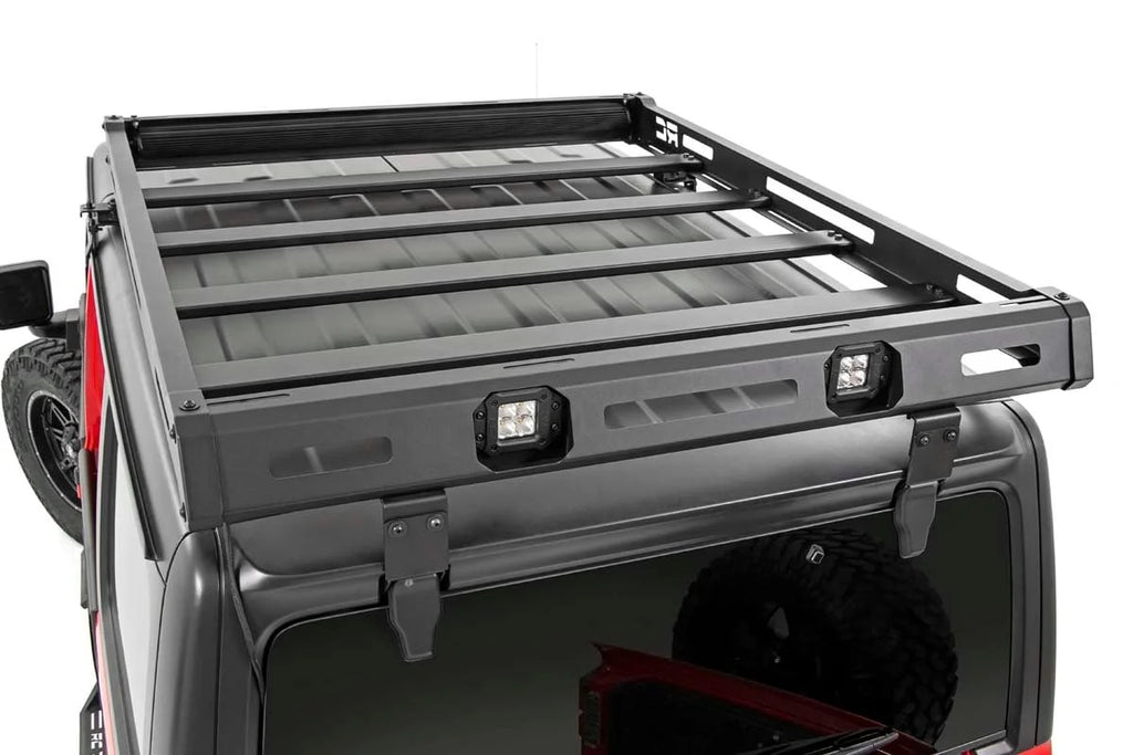 Rough Country Roof Rack | Black Series Lights | Jeep Wrangler JL (18-24)/Wrangler Unlimited (18-24) 10622 - Installation View