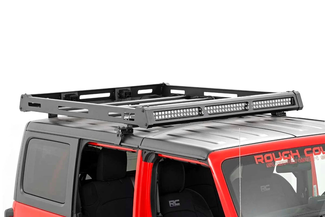 Rough Country Roof Rack | Black Series Lights | Jeep Wrangler JL (18-24)/Wrangler Unlimited (18-24) 10622 - Additional View 5
