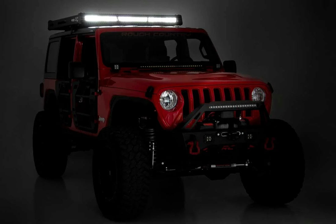 Rough Country Roof Rack | Black Series Lights | Jeep Wrangler JL (18-24)/Wrangler Unlimited (18-24) 10622 - Additional View 6
