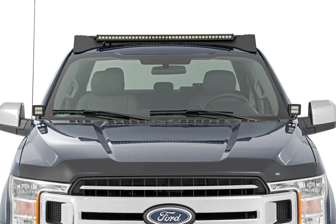 Rough Country Roof Rack | FR 40 Inch Single Row BLK LED | Ford F-150 2WD/4WD (2015-2018) 51021 - Installation View