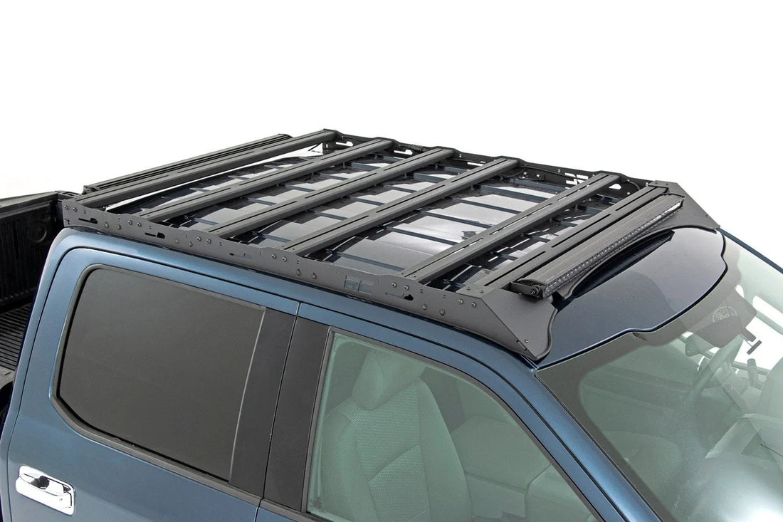 Rough Country Roof Rack | FR & RR 40 Inch Single Row BLK LEDs | Ford F-150 2WD/4WD (15-18) 51022 - Side View