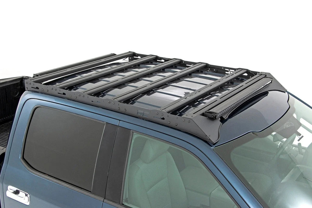 Rough Country Roof Rack | FR & RR 40 Inch Single Row BLK LEDs | Ford F-150 2WD/4WD (15-18) 51022 - Side View