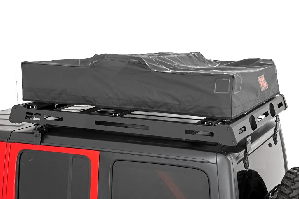 Rough Country Roof Top Tent | Rack Mount | 12 Volt Accessory & LED Light Kit 99050 - Side View