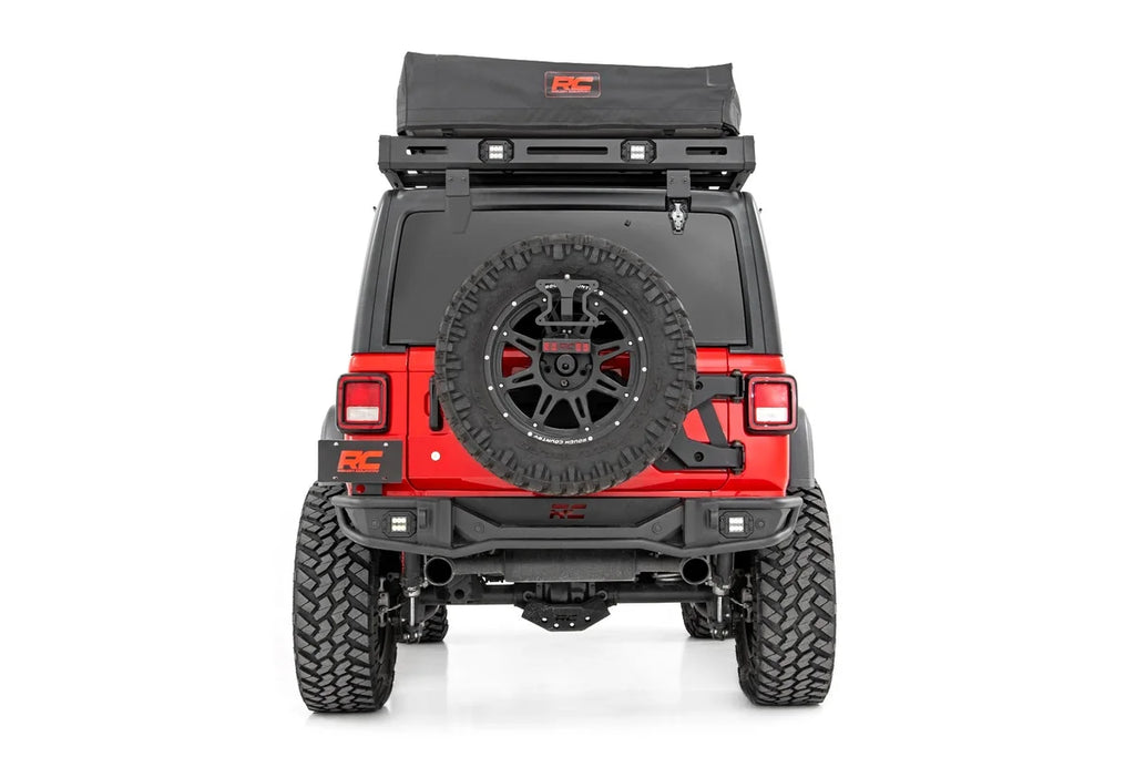 Rough Country Roof Top Tent | Rack Mount | 12 Volt Accessory & LED Light Kit 99050 - Installation View
